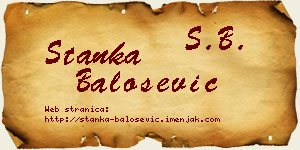 Stanka Balošević vizit kartica